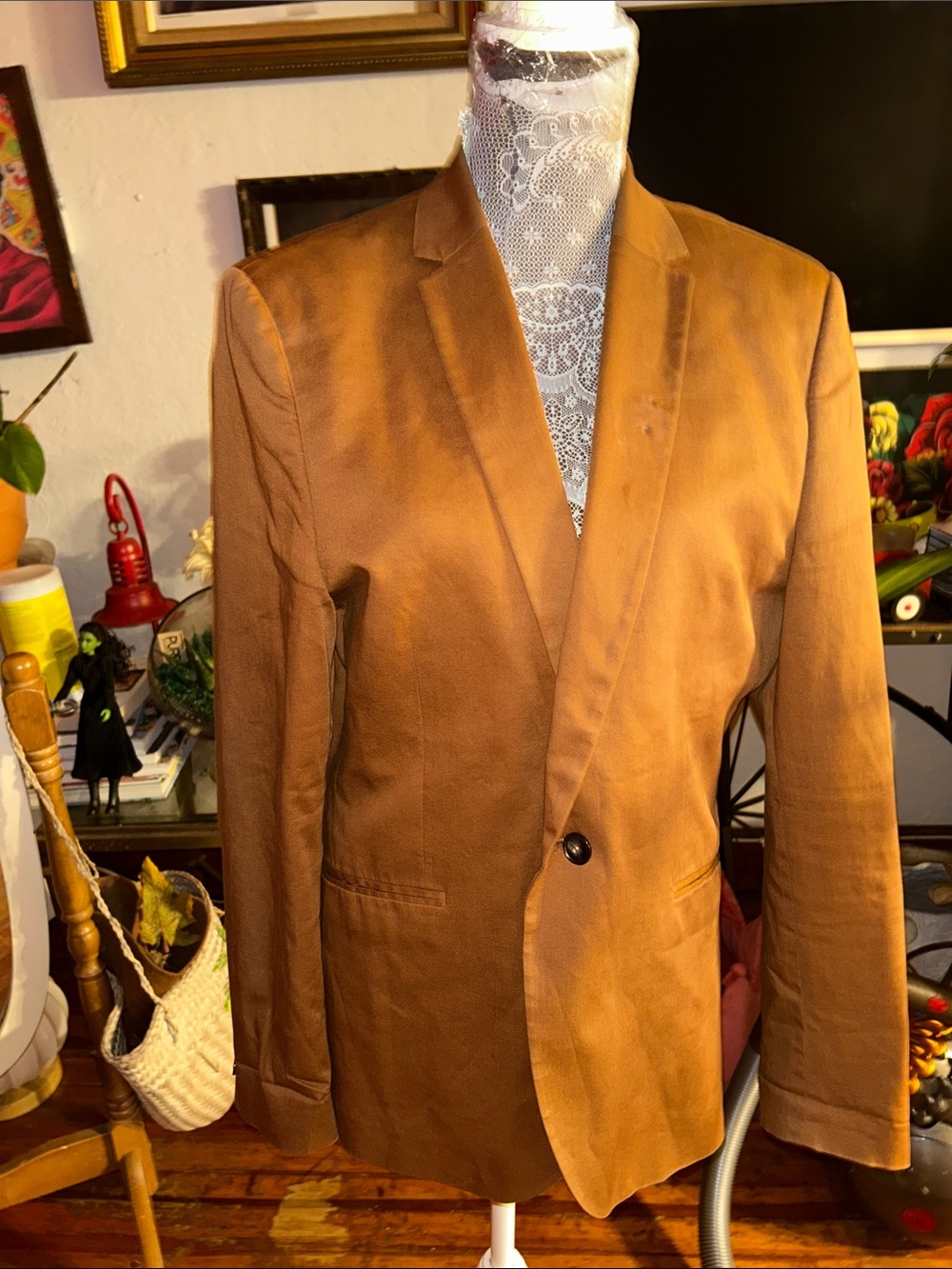 H&M Women's Single-Button Tan Blazer